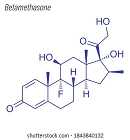 Skeletal Formula Of Betamethasone. Drug Chemical Molecule.