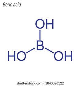 Skeletal formula of Boric acid. Antimicrobial chemical molecule. svg