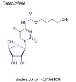 Skeletal formula of Capecitabine. Drug chemical molecule.
