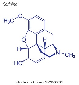 Skeletal formula of Codeine. Drug chemical molecule. svg