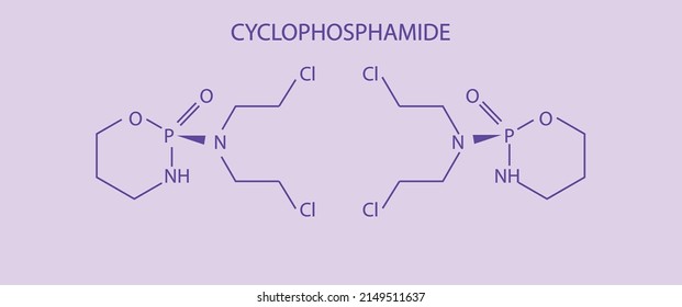 Skeletal formula of cyclophosphamide, an antineoplastic chemotherapy medication used to treat lupus and other autoimmune diseases