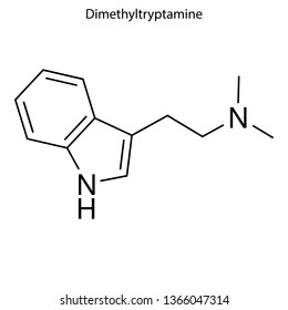 Skeletal Formula Of Dimethyltryptamine. Chemical Molecule.