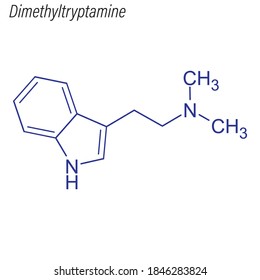 Skeletal Formula Of Dimethyltryptamine. Drug Chemical Molecule.