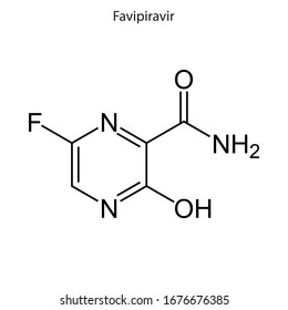 Skeletal Formula Of Favipiravir. Antiviral Drug