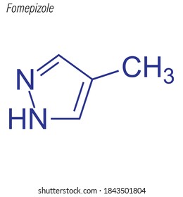 Skeletal formula of Fomepizole. Drug chemical molecule.