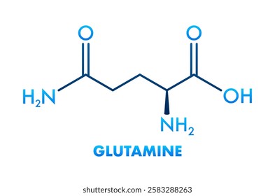 Skeletal formula of glutamine, chemical structure representing an amino acid