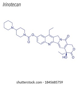 Skeletal formula of Irinotecan. Drug chemical molecule.