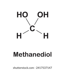 Skeletal formula of methanediol with some explicit hydrogens added
Structural formula of methanediol (formaldehyde hydrate vector illustration icon formaldehyde monohydrate or methylene glycol