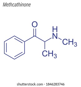 Skeletal formula of Methcathinone. Drug chemical molecule.