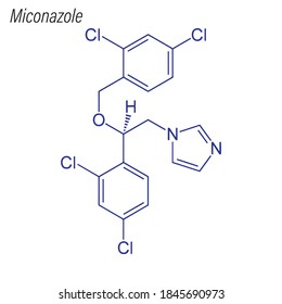 Skeletal Formula Of Miconazole. Drug Chemical Molecule.