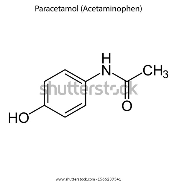 Skeletal Formula Paracetamol Acetaminophen Chemical Molecule Stock Vector Royalty Free 1566239341