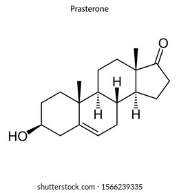 Skeletal Formula Of Prasterone. Chemical Molecule.