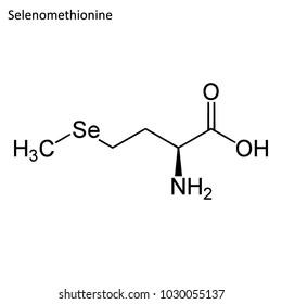 Skeletal formula of selenomethionine. Amino acid molecule