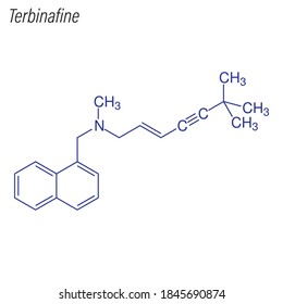 Skeletal formula of Terbinafine. Drug chemical molecule.