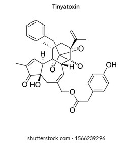 Skeletal formula of Tinyatoxin. Chemical molecule.