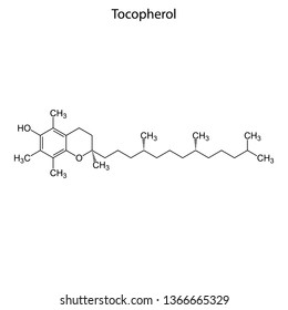 Skeletal formula of Tocopherol. Vitamin E  chemical molecule.