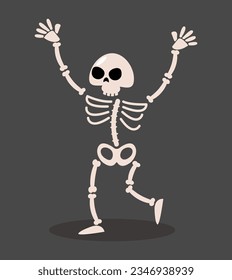 Skeletal ghost . Halloween cartoon characters . Vector .