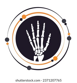Skeletal hand halloween spooky vector illustration graphic icon symbol