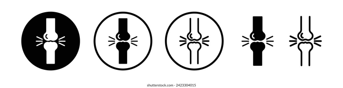 Skeletal Health Line Icon. Joint Care icon in black and white color.