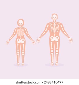 Skeletal Human Organ System Flat Illustration