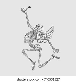 Skeleton Angel Rose Vector