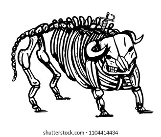 Skeleton Of An Angry Bull