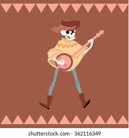 Skeleton with banjo