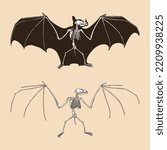 Skeleton bat vector illustration animal