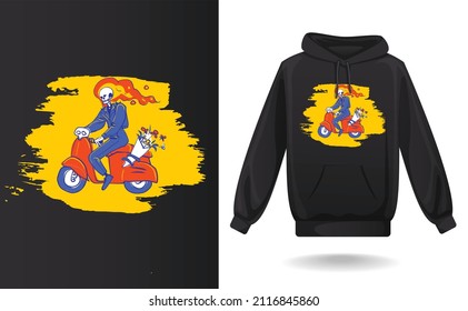 Skeleton Bike Rider T Shirt Design