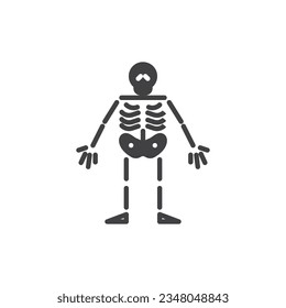 Icono del vector del cuerpo del esqueleto. signo plano relleno para concepto móvil y diseño web. Icono de glifo de esqueleto de longitud completa. Símbolo, ilustración del logotipo. Gráficos vectoriales