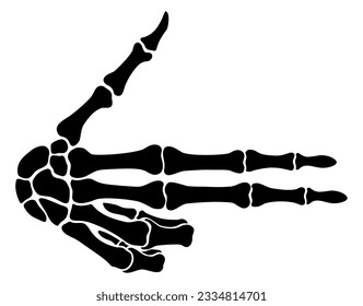 Skeleton bone hand gun sign illustrations