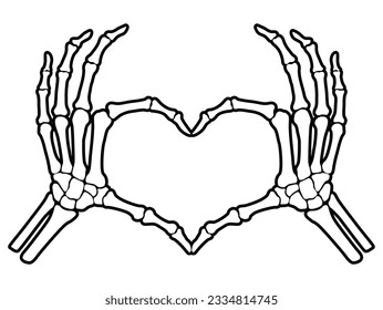 Skeleton bone hand heart