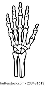 Skeleton bone hand sign symbol illustrations
