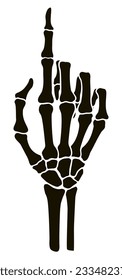 Skeleton bone pointing the index finger hand sign