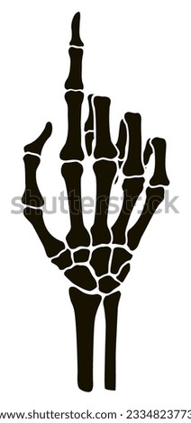 Skeleton bone pointing the index finger hand sign