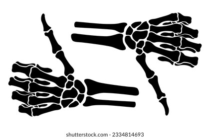 Skeleton bone thumb up hand sign