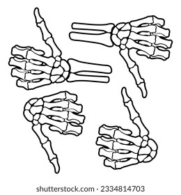 Skeleton bone thumb up hand sign