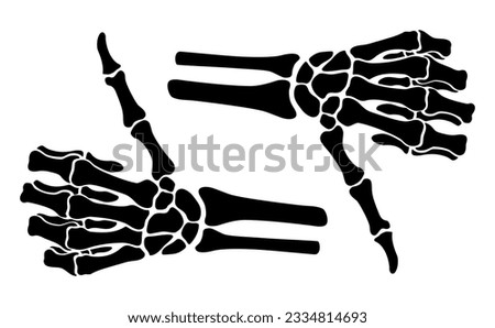 Skeleton bone thumb up hand sign