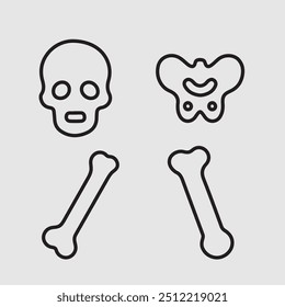 skeleton bones coloring page , sleleton vector