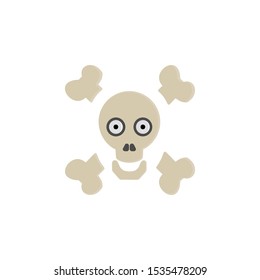Skeleton, bones, face, color icon. Simple colored vector of halloween icons for ui and ux, website or mobile application