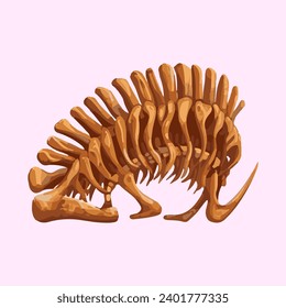 skeleton bones fossil watercolor illustration