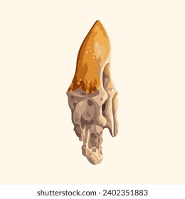 skeleton bones fossil watercolor illustration
