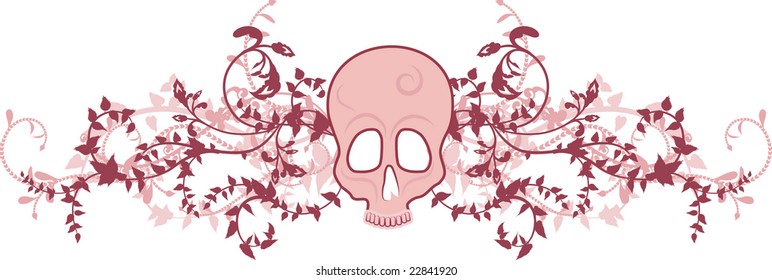 Skeleton border with natural grunge elements.