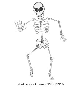 Skeleton Buddy - An angry skeleton is showing you "STOP", this far and no further (or talk to the hand!)!