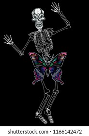 Skeleton and butterfly