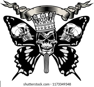 Skeleton and butterfly