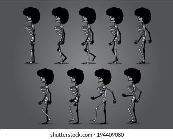 Skeleton cartoon  animations vactor