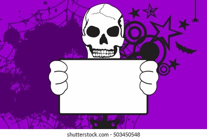 skeleton cartoon halloween background in vector format very easy to edit