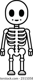 A skeleton cartoon vector for Halloween