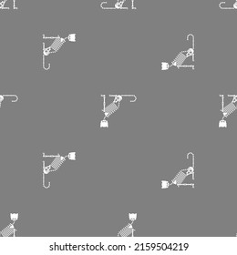 Skeleton cat pattern seamless. Cat skull and bones background. Baby fabric ornament